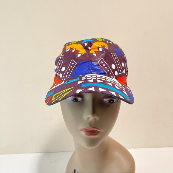 African Print Ankara Multicolor Colorful Handmade Baseball Cap - Picture 7 of 9